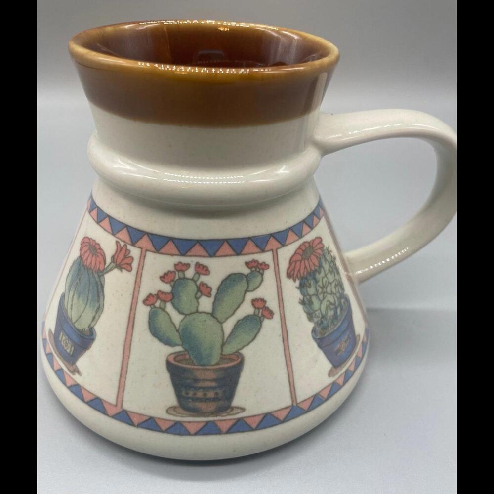 Vintage Otagiri Cactus No Spill Coffee Mug, Southwest
